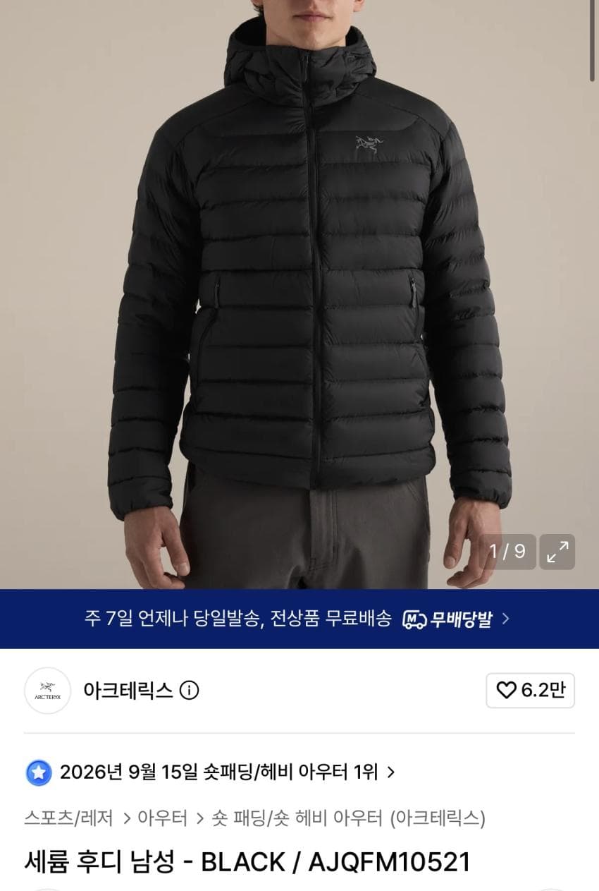 Arc'teryx 세륨 후디 블랙