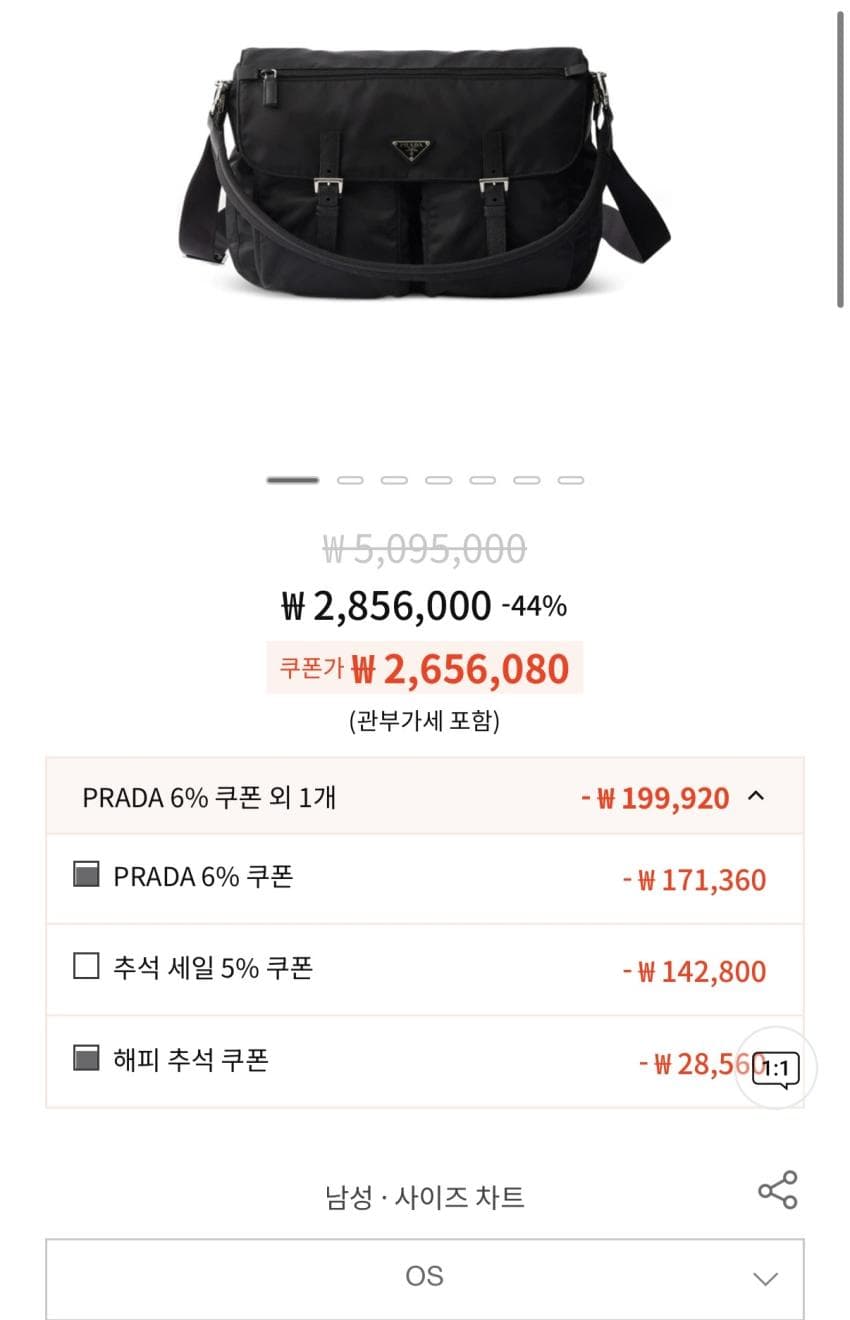 Prada 리네일론 숄더백