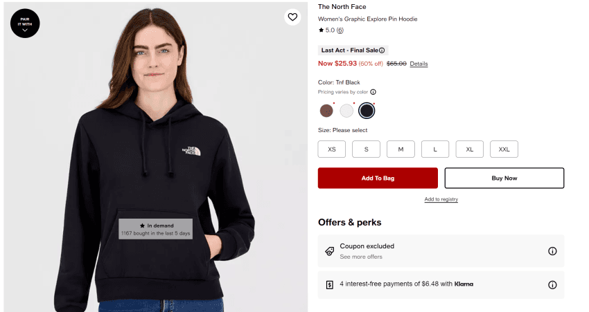 노스페이스 Explore Pin Hoodie