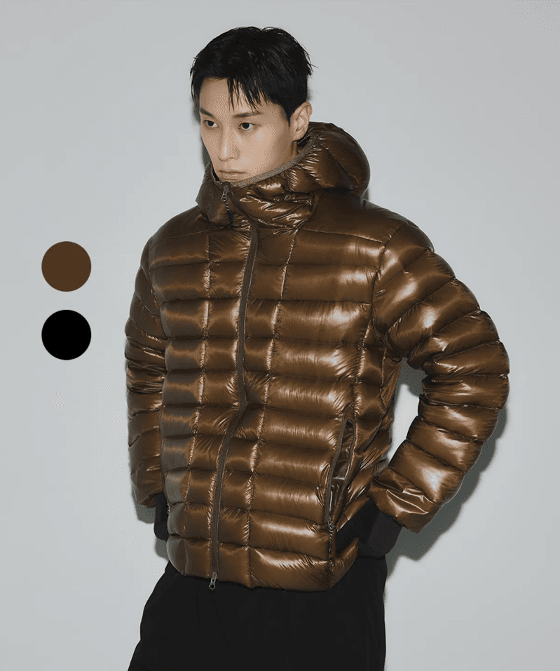 무탠다드 스포츠 라이트쉘 후드 다운 자켓