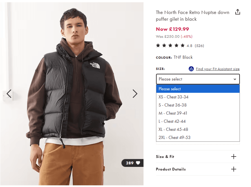 노스페이스 레트로 눕시 질렛 £97.5