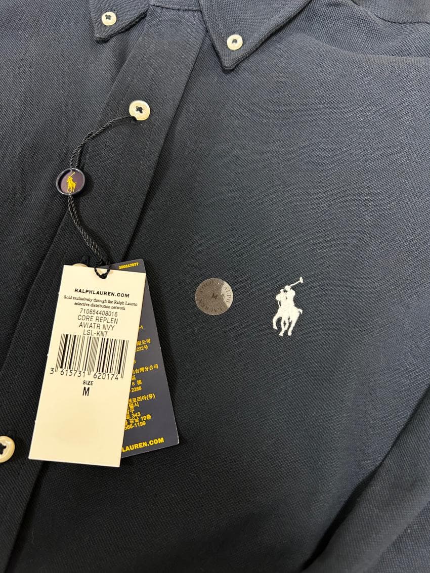 Polo Ralph Lauren Featherweight Mesh Pony Logo Shirt Navy
