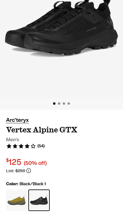 아크테릭스 Vertex Alpine GTX