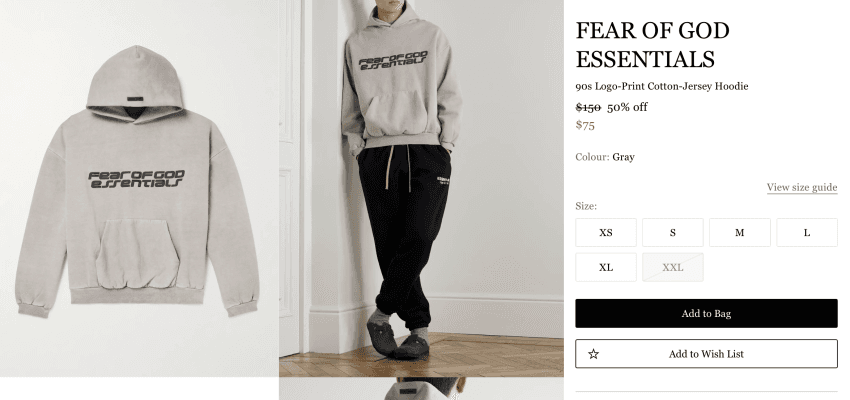 Fear of God Essentials Classic Fleece Hoodie