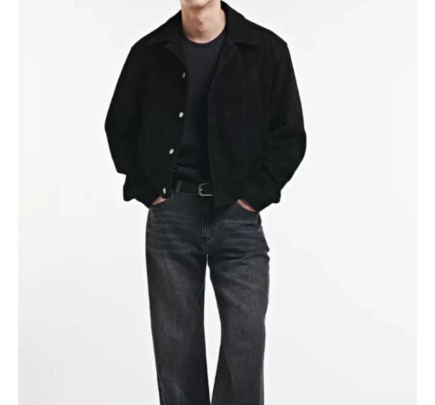 킨록 스웨이드 카우 트러커 가죽 자켓