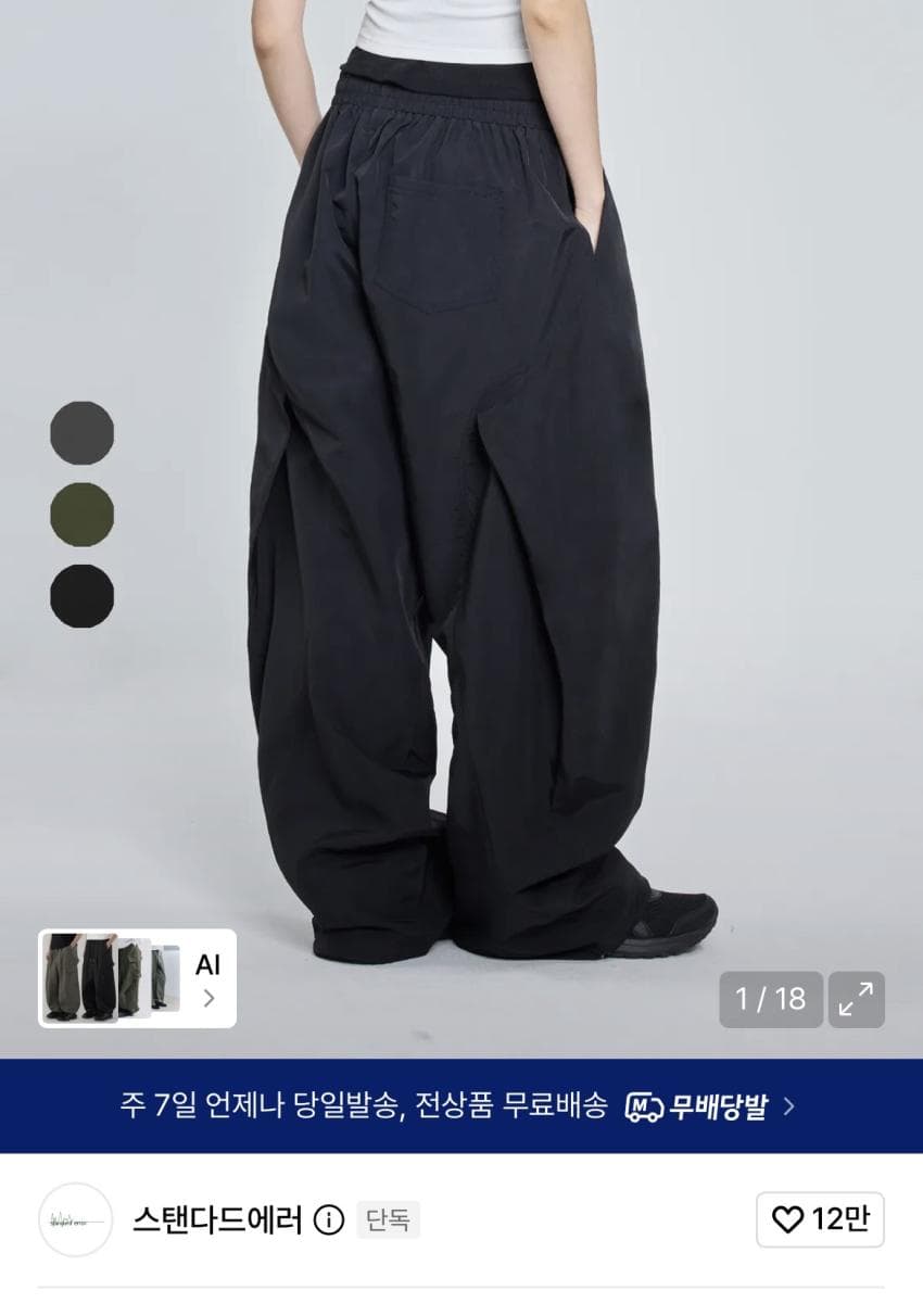 스탠다드에러 커브드 윈드브레이커 나일론 팬츠