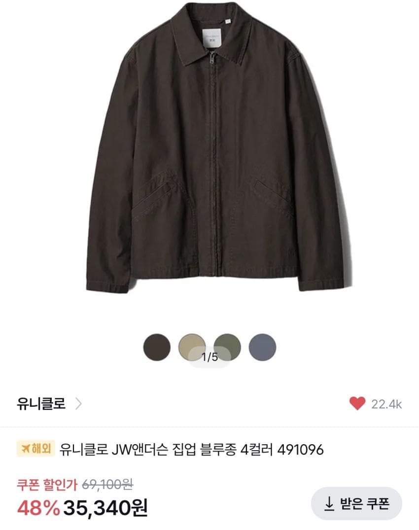 Uniqlo JW Anderson Zip Blouson Jacket
