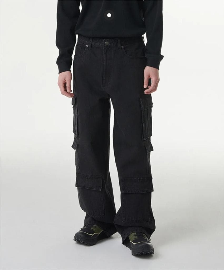 MUSINSA STANDARD Wide Multi-Pocket Cargo Denim Pants