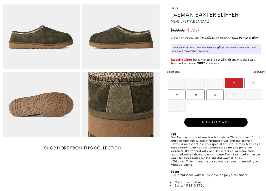 UGG TASMAN BAXTER