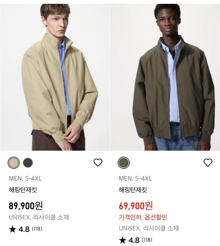 유니클로 해링턴 자켓