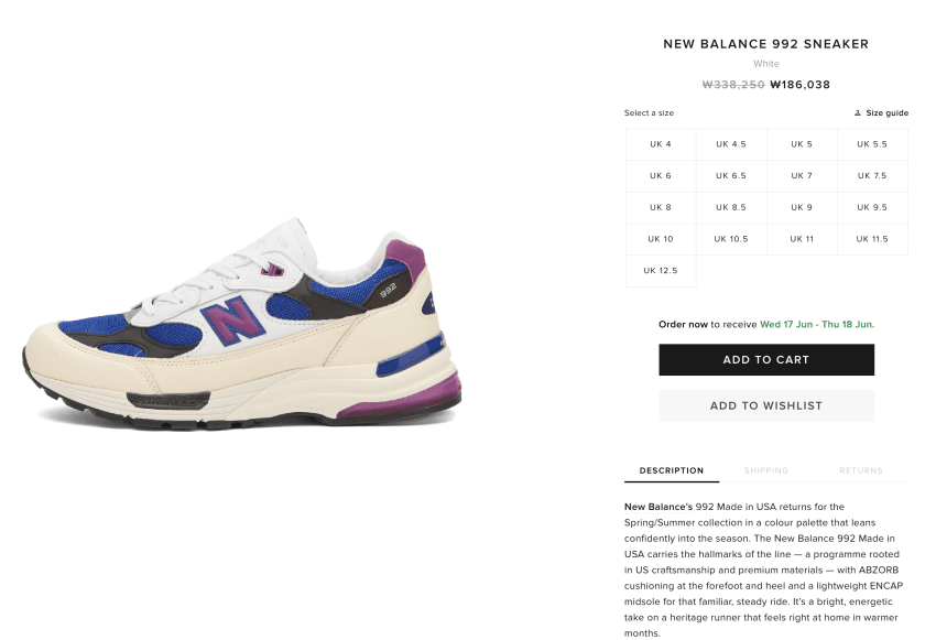 New Balance 992 U99278L
