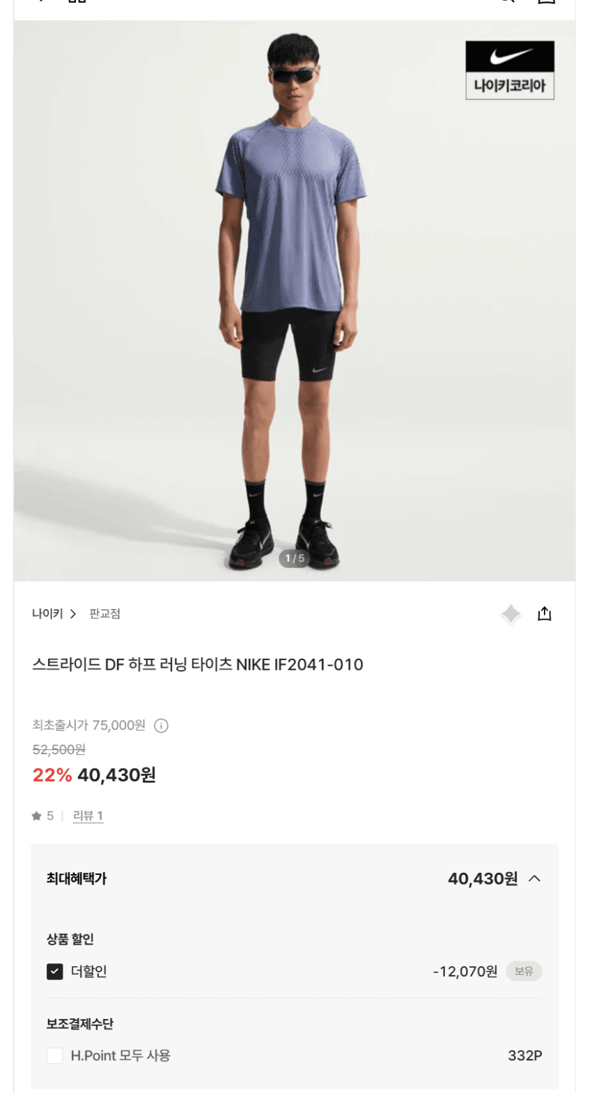 나이키 스트라이드 러닝 타이츠