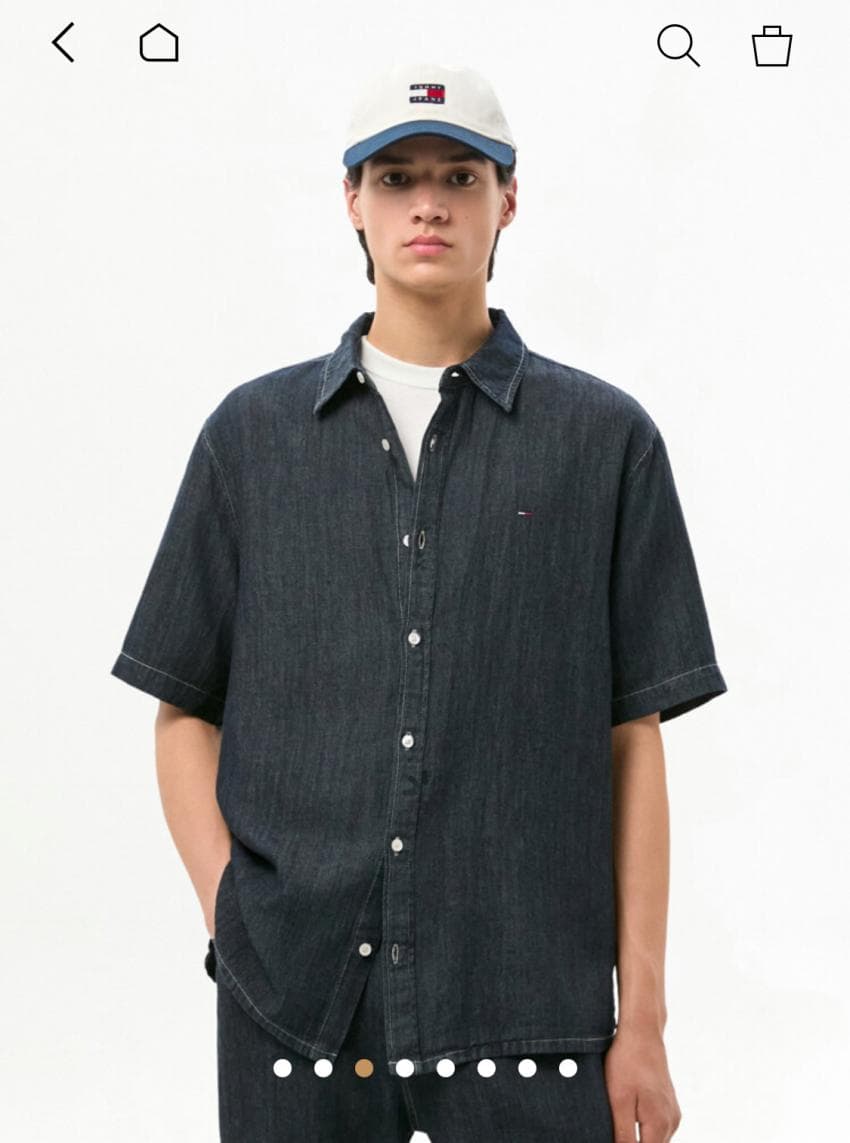 Tommy Hilfiger 린넨 블렌드 데님 셔츠