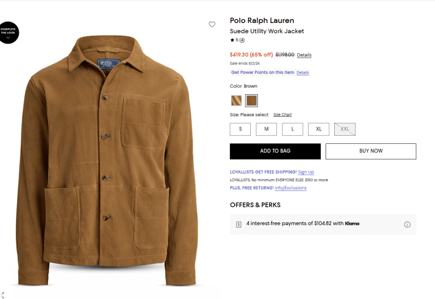 Polo Ralph Lauren 스웨이드 자켓