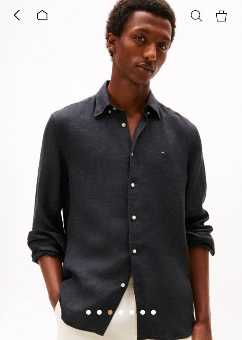 Tommy Hilfiger 린넨 솔리드 셔츠