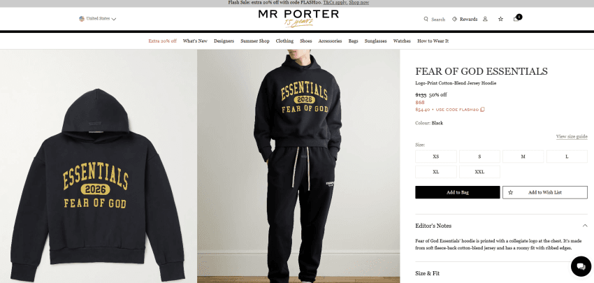 Fear of God Essentials 후디