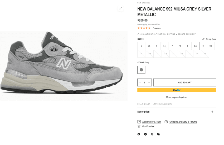 New Balance 992