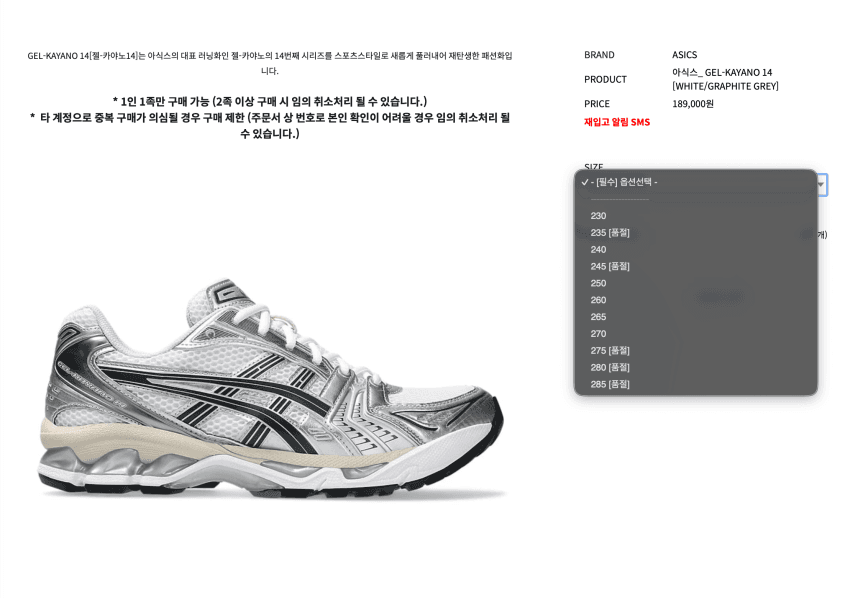 Asics 젤카야노 14