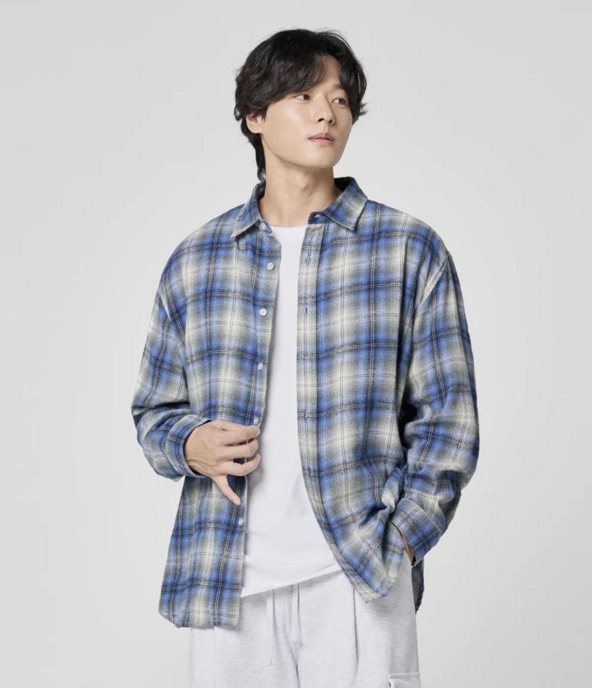 에이지오디 오버핏 플란넬 셔츠