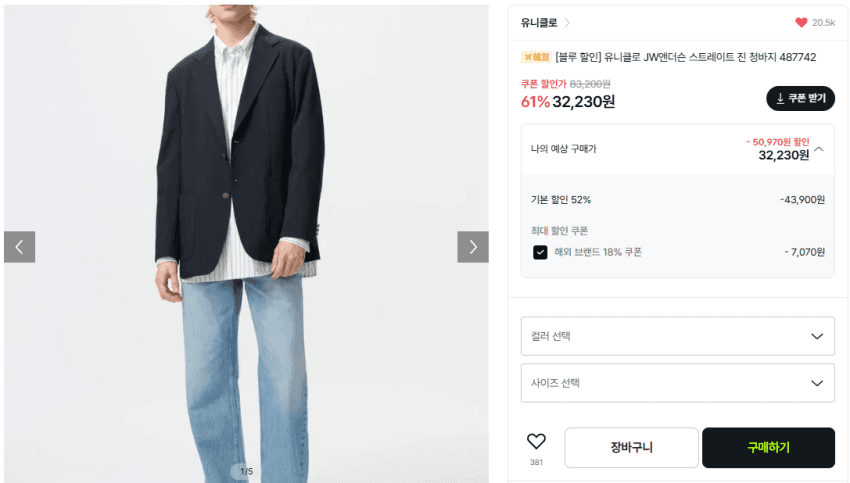 UNIQLO JW Anderson Straight Jeans