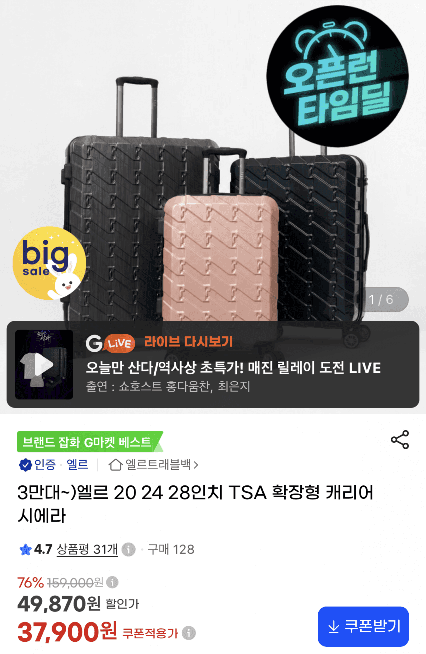 엘르 캐리어 TSA잠금 확장형