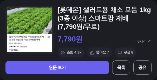 샐러드용 채소 모듬 1kg