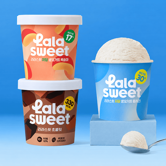 Lala Sweet Pint Ice Cream 474ml, 6 Pints (Choco, Peach, Yogurt)