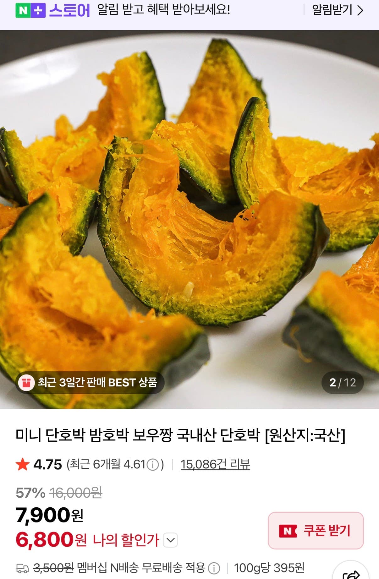 국내산 미니밤호박 5kg