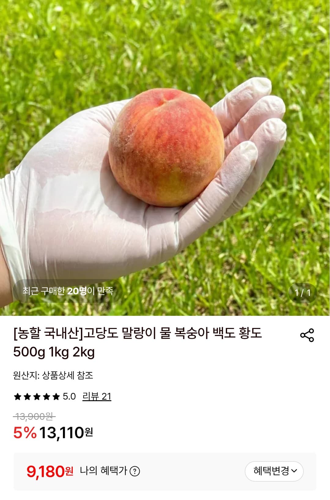 대극천복숭아 1kg
