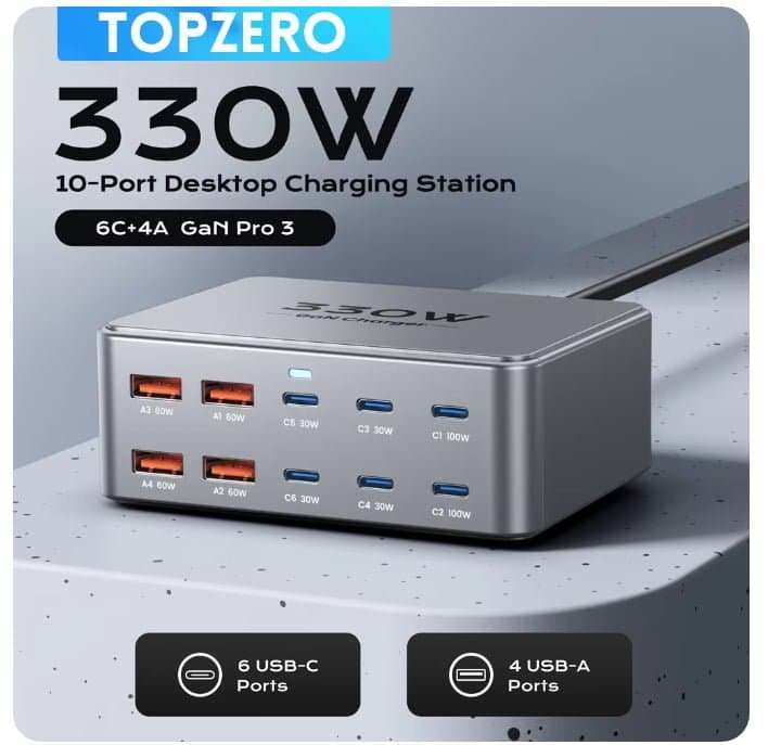 TOPZERO 330W 10포트 충전기