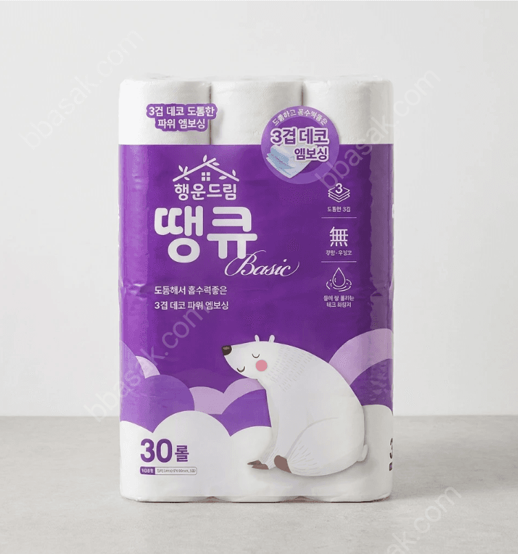 행운드림 땡큐 베이직 화장지 30롤