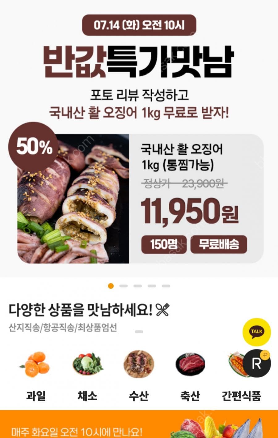 자연맛남 활오징어 1kg