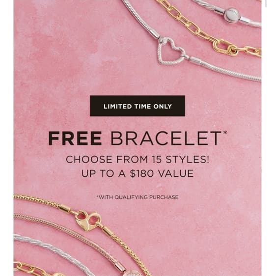 Pandora $135+ 구매 시 무료 브레이슬릿