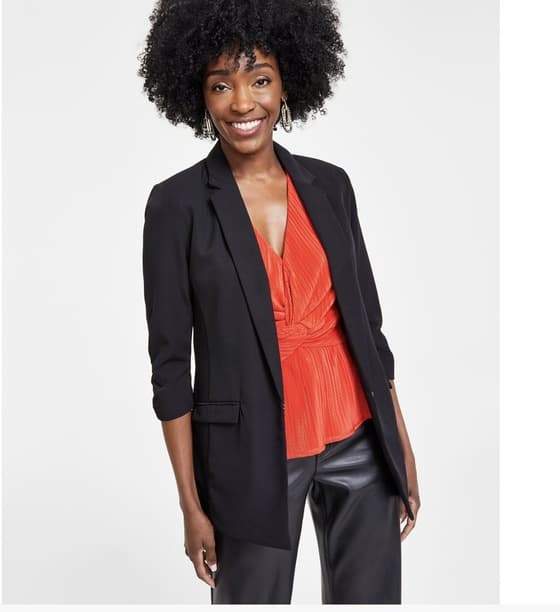 INC Petite Menswear Blazer