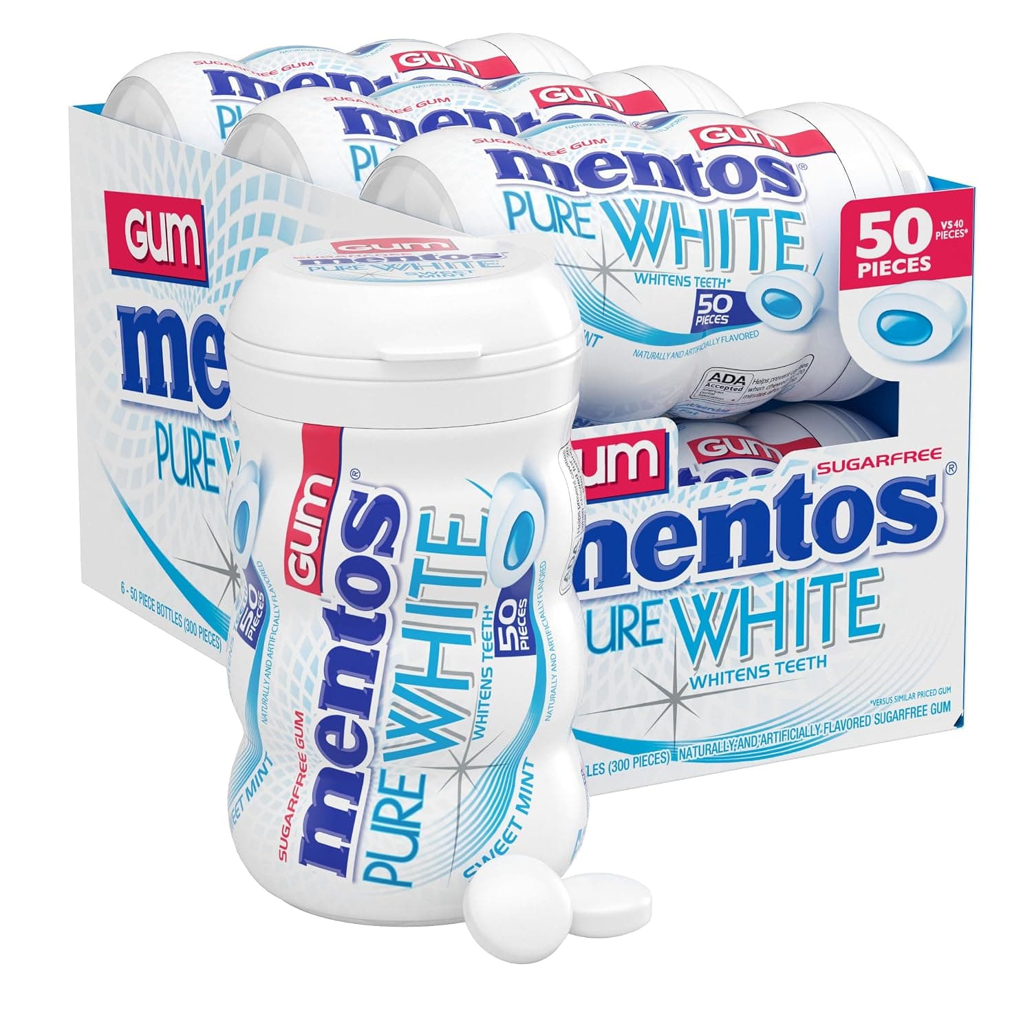 Mentos 슈가프리 껌 50알×6