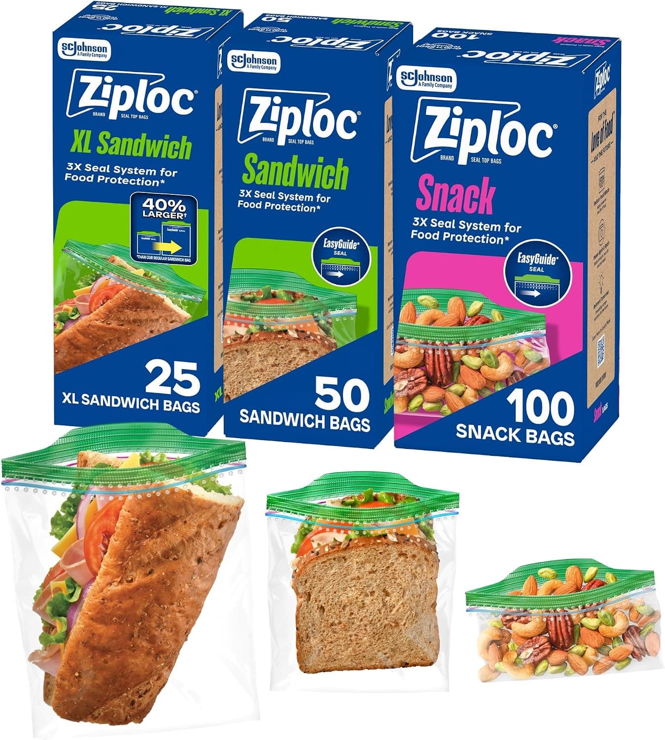 Ziploc 백 175개 세트