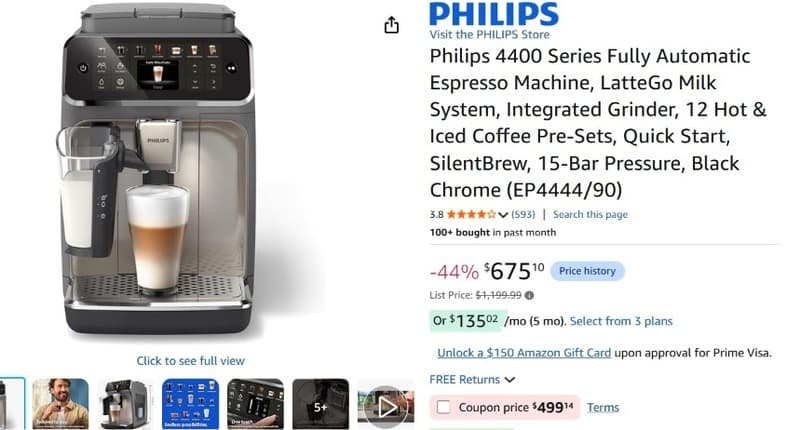 Philips 4400 LatteGo 전자동