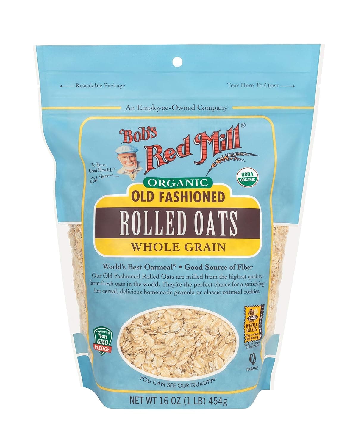Bob's Red Mill Organic Old Fashioned Rolled Oats 16oz 4 Pack
