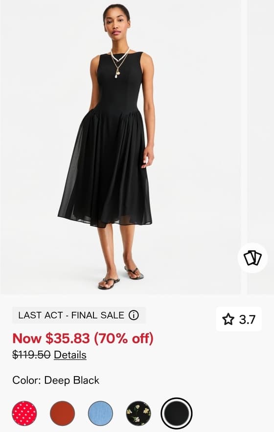 On 34th Womens Drop Waist Midi Dress Macy's Exclusive