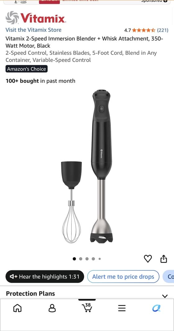 Vitamix 2스피드 임머전 블렌더