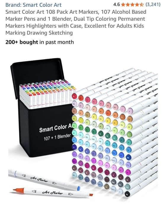 Smart Color Art 108개입 아트 마커