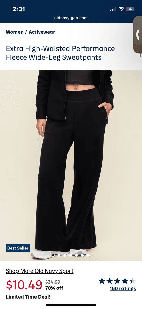 Old Navy Fleece Wide Pants