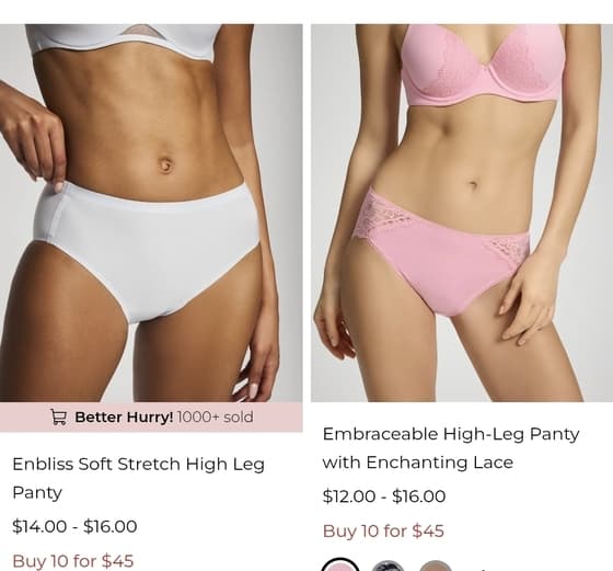 Soma) 10 for $45 panties