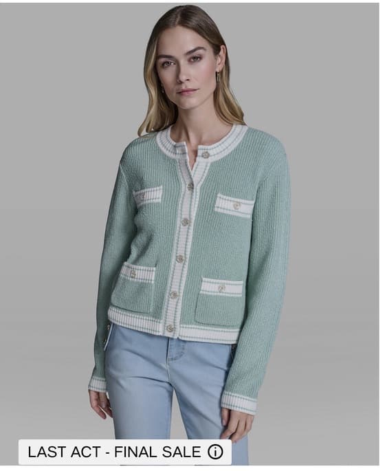 Macy's) 칼 할아부지 가디건 Marled Crew Neck Cardigan Sweater 48.63