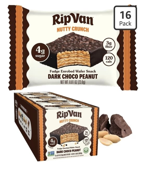 Rip Van Nutty Crunch Dark Chocolate Peanut Butter Wafer