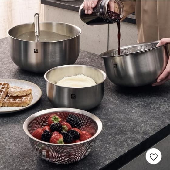 ZWILLING Prep 3-pc Brushed Stainless Steel Nesting Bowls Set