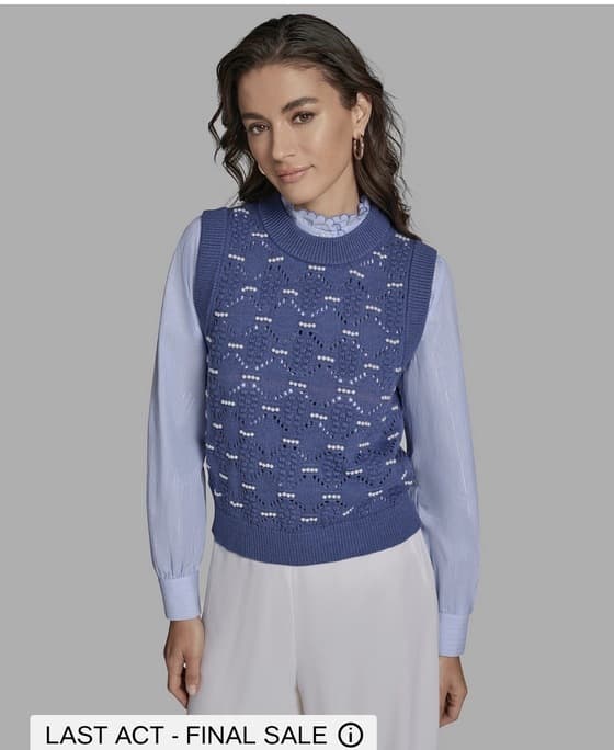 BCBG Women's Crewneck Sleeveless Sweater