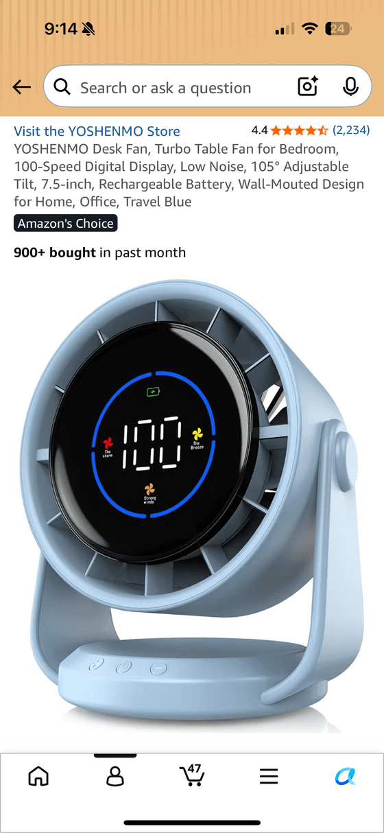 rechargeable fan