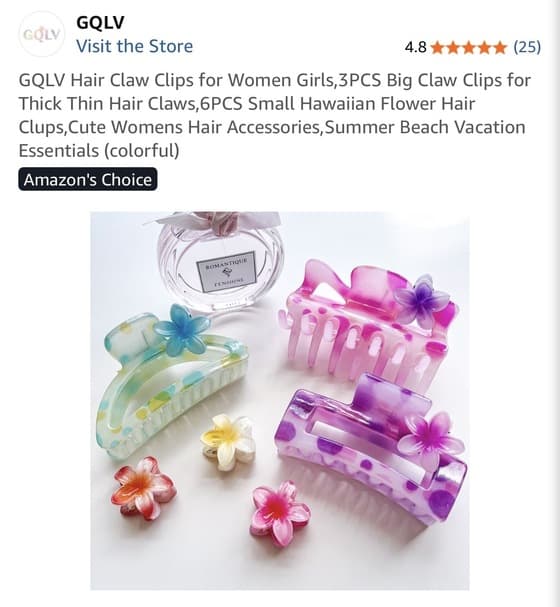 GQLV Hair Claw Clips 9pcs