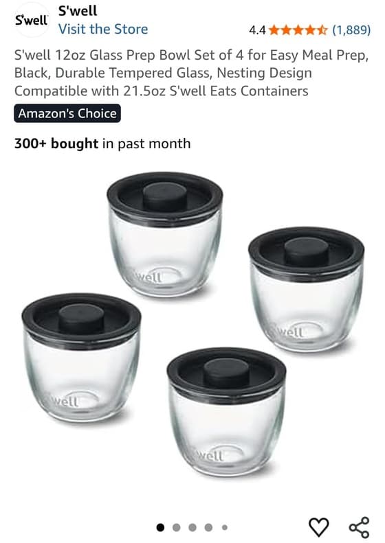 S'well Glass Prep Bowl 4pcs